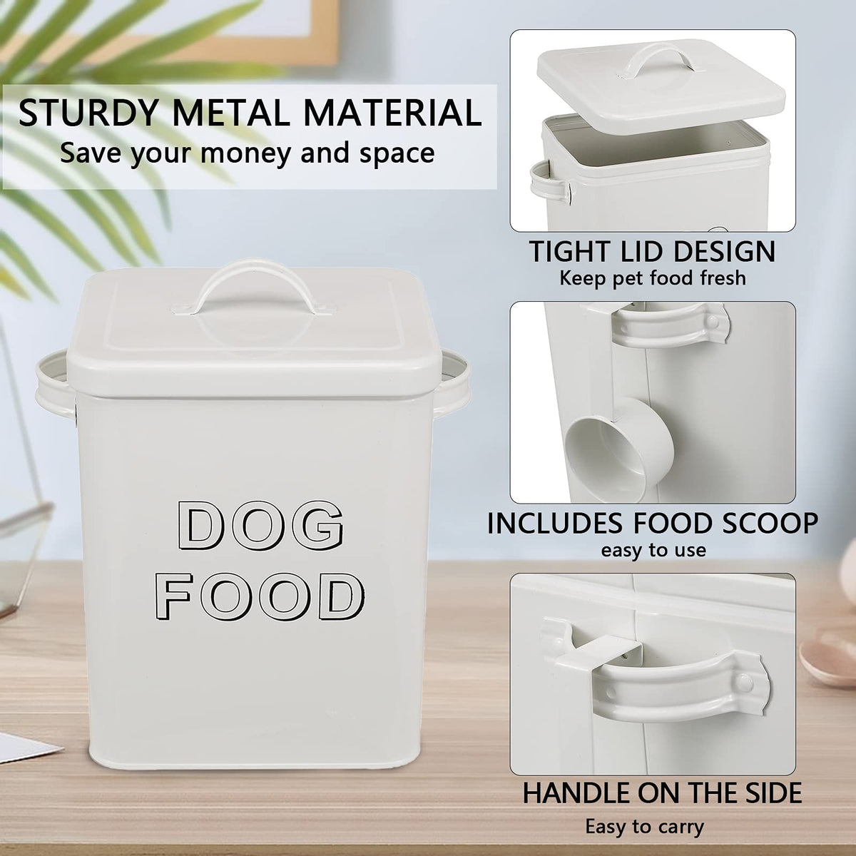 Metal Airtight Dog Food Storage Container 6 lbs E65111