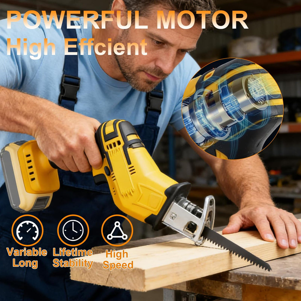 Cordless Reciprocating Saw 0-3500 SPM Variable Speed with 4 Blades X73878