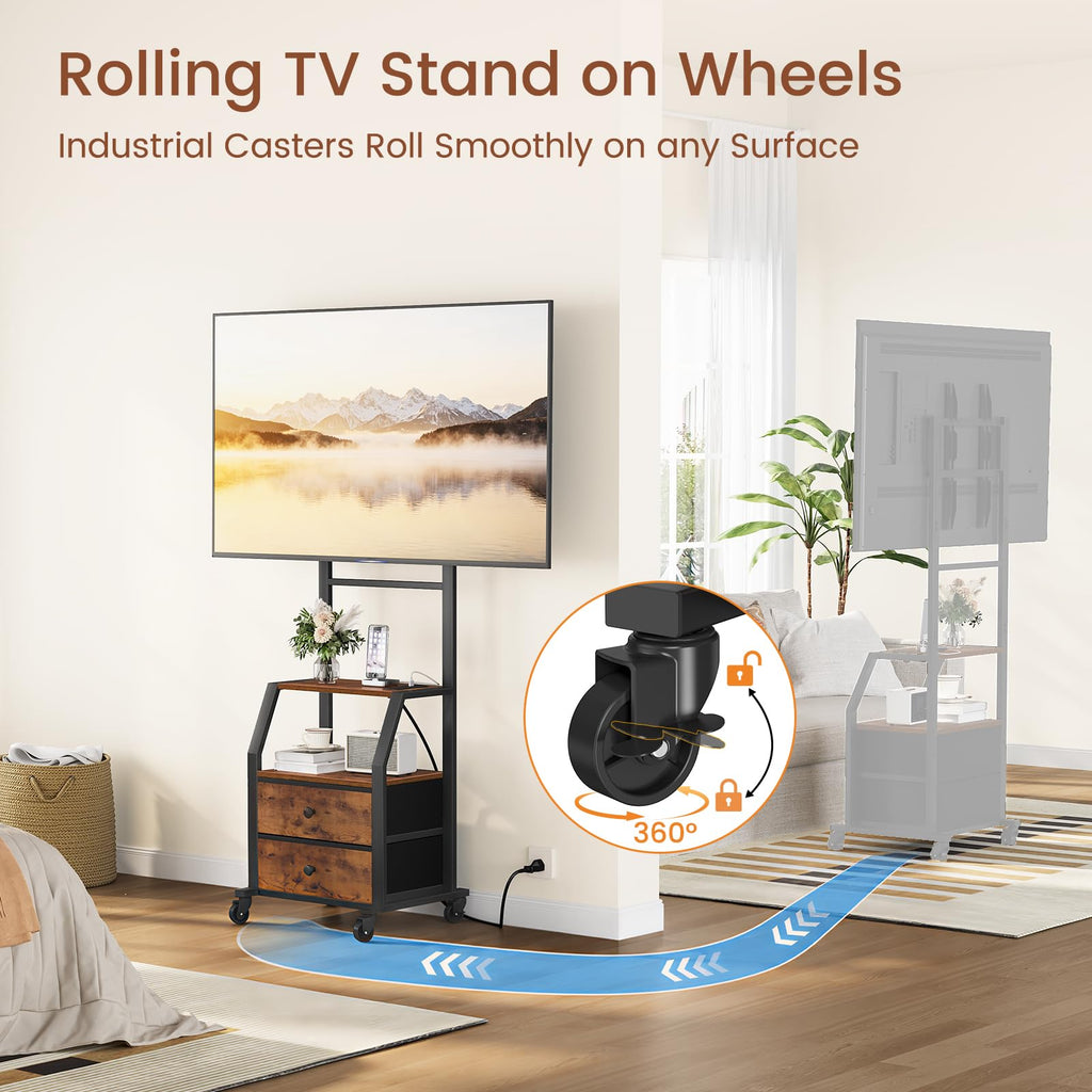 Rolling TV Stand for 32-55 Inch TVs S856