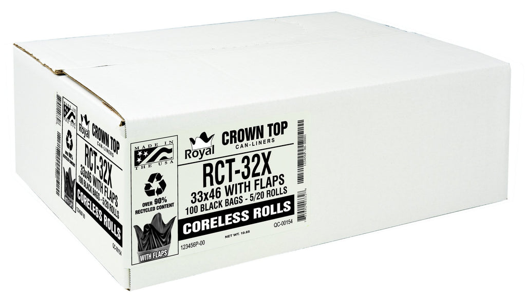 Black 40-45 Gal Coreless Roll Trash Bags M46506