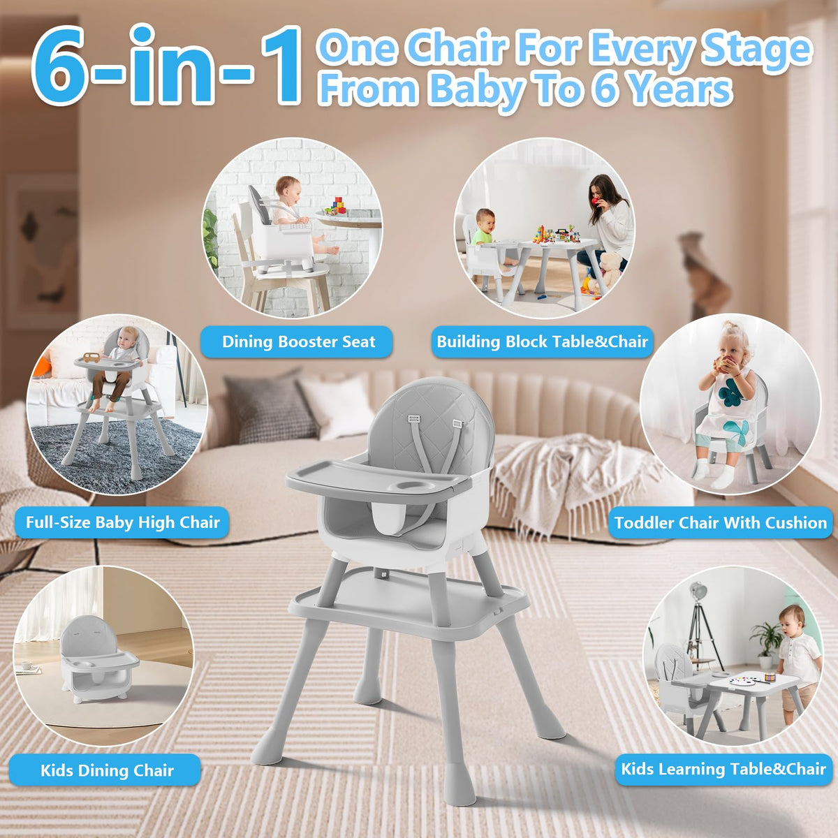 6 in 1 Baby High Chair A876322