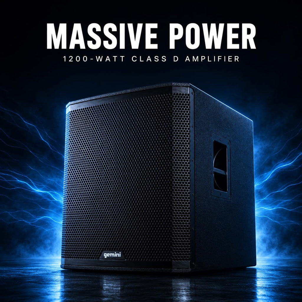 18" Powered Subwoofer, 1200 Watts, Bluetooth TWS O8140
