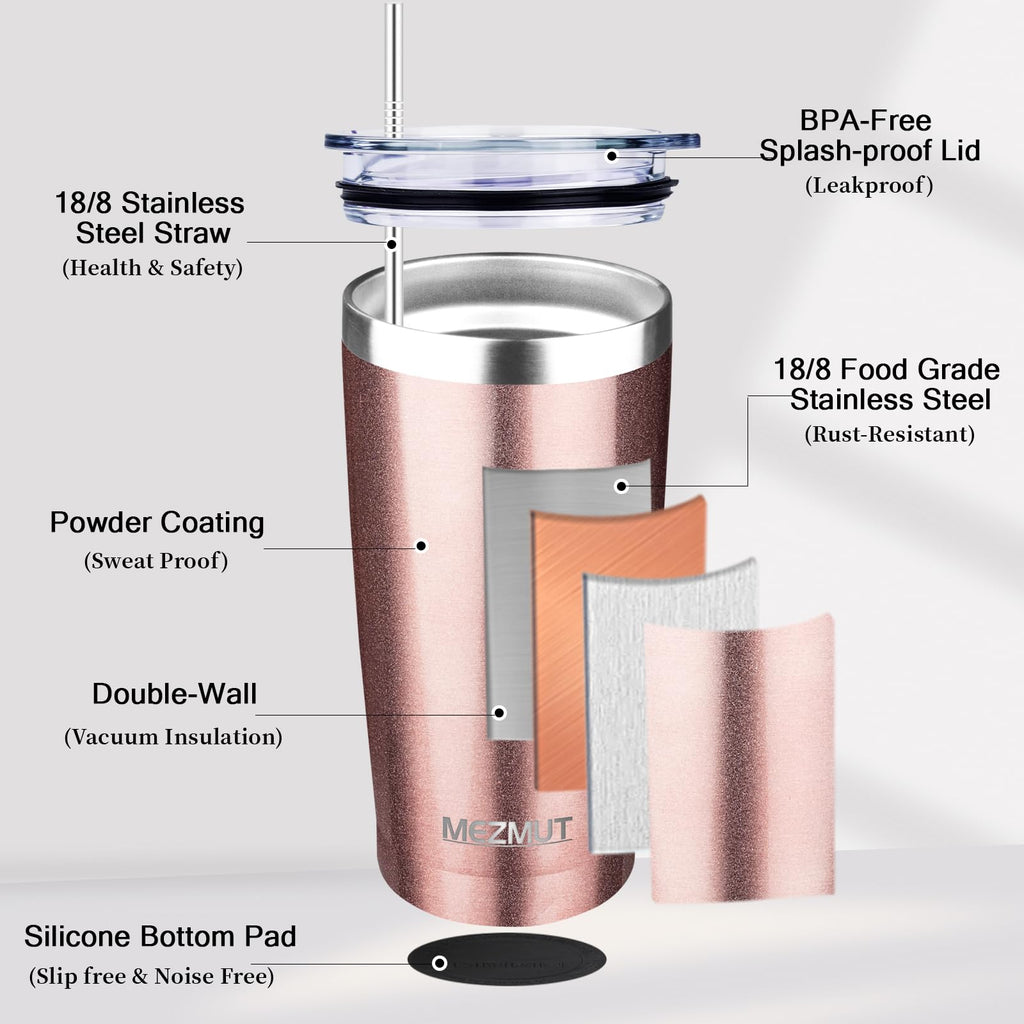 20oz Insulated Tumbler with Lid Straw C396