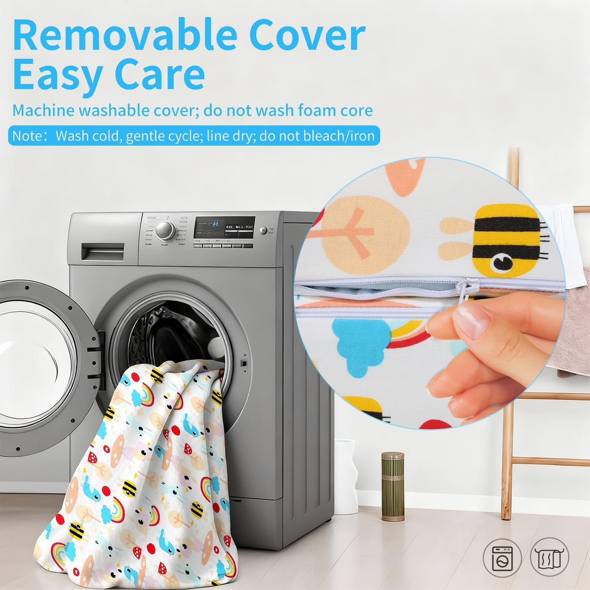 Trifold Pack and Play Mattress 38x26, Dual Sided Foldable Waterproof Washable Portable Crib Mattress Topper with Carry Bag O4219