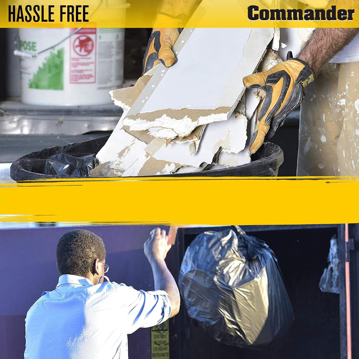 55 Gallon Heavy Duty Contractor Bags with Flap Ties, Pack of 20 M572900