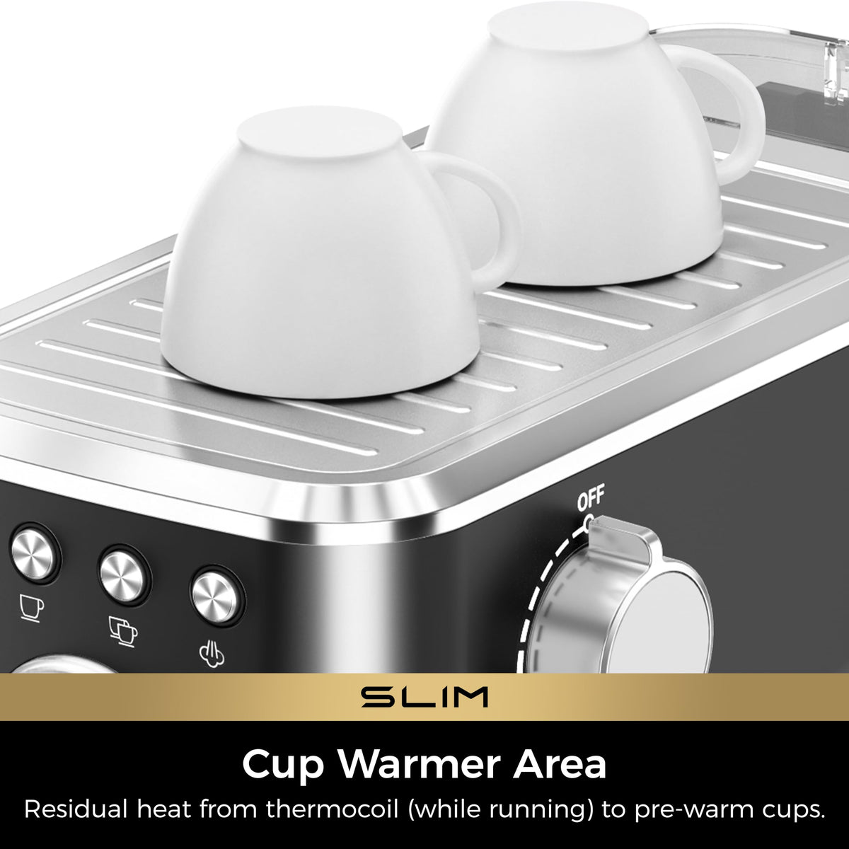 Slim Espresso Machine with Milk Frother O3546
