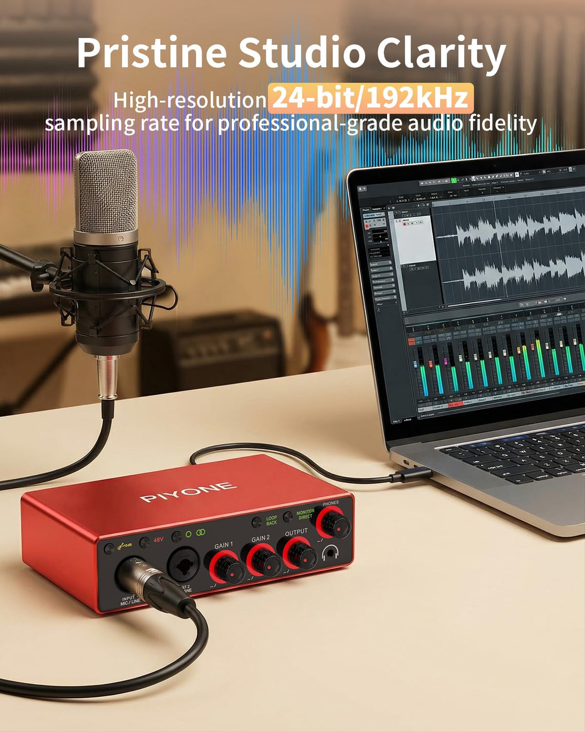 2X2 24-bit/192kHz Audio Interface with XLR/TRS Combo Input R766661