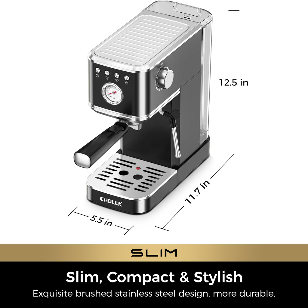 Slim Espresso Machine with Milk Frother O3546