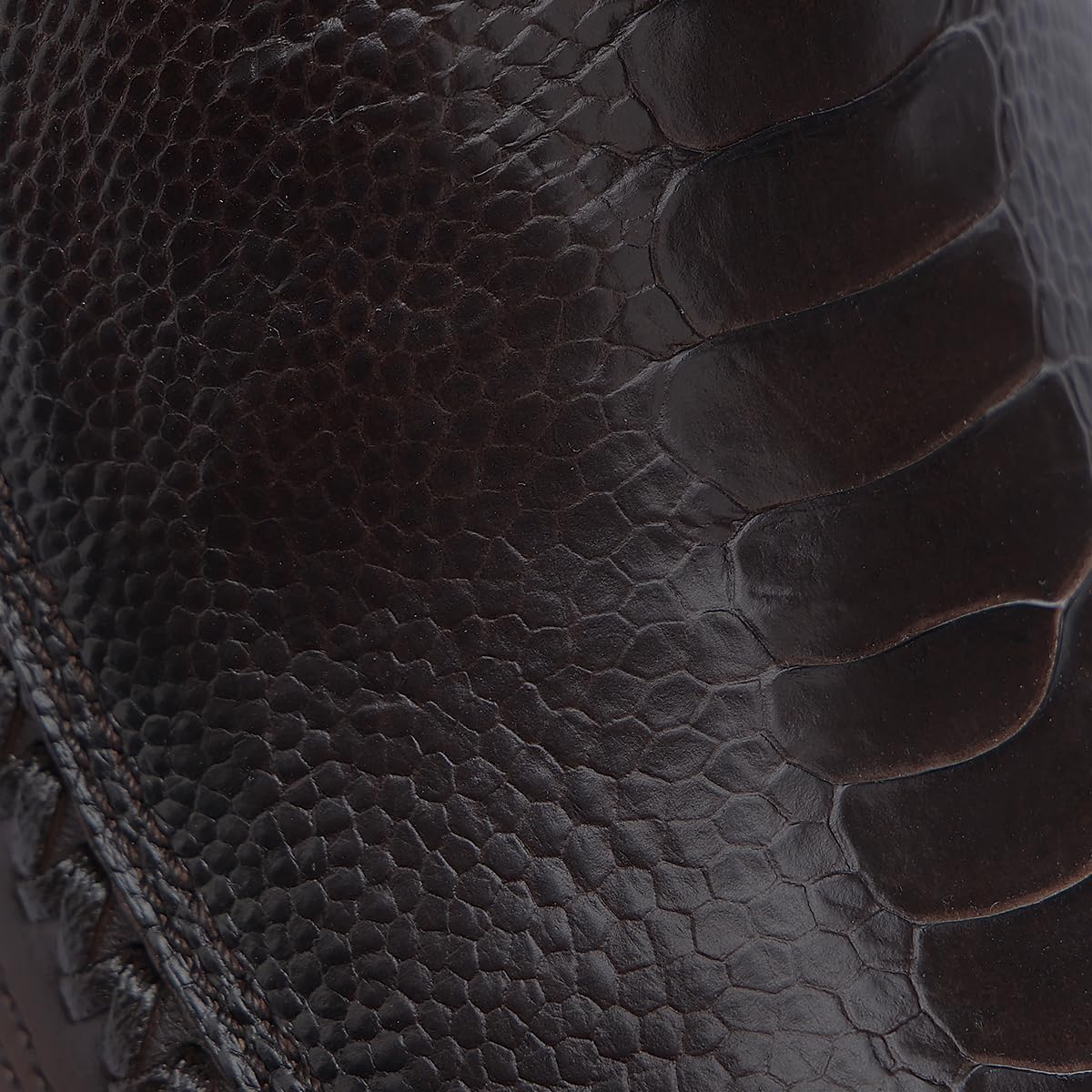 Brown Ostrich Leg Leather Cowboy Boots O140722