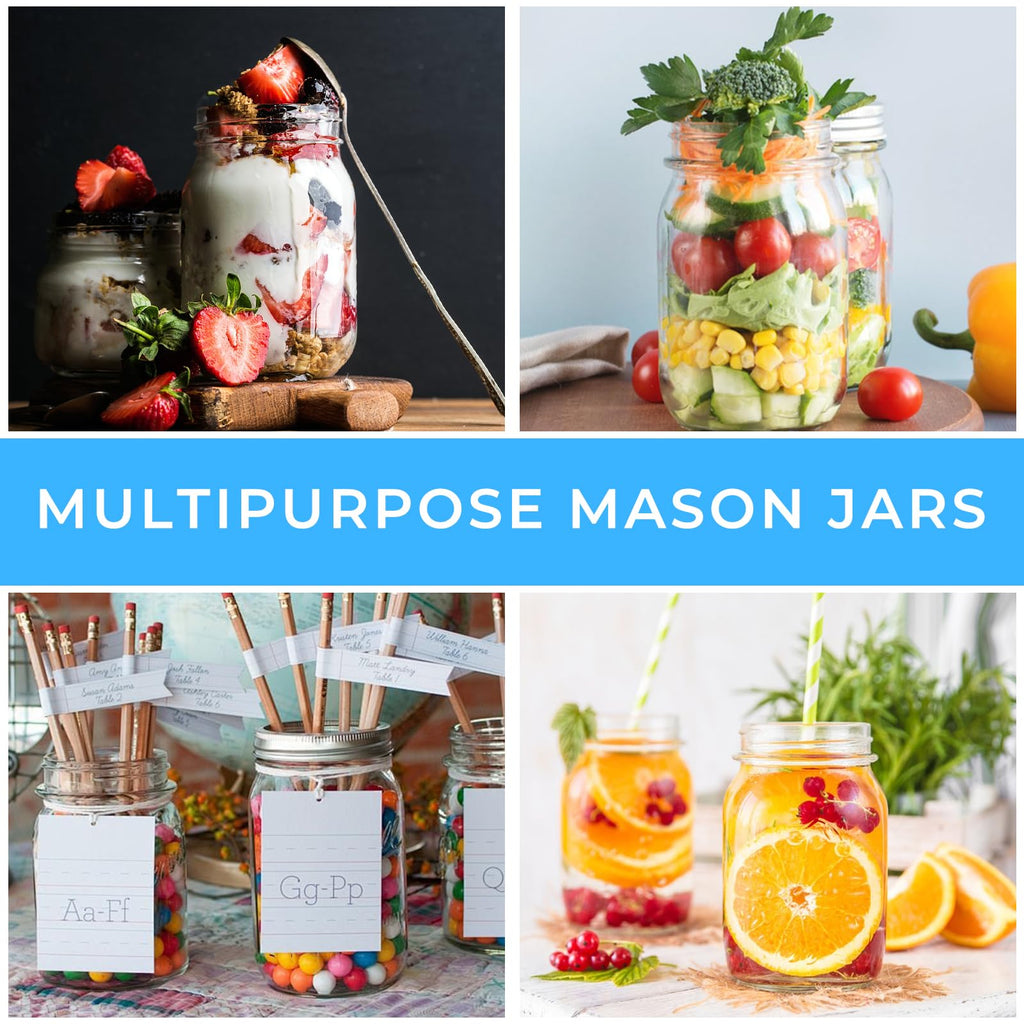 12 oz 20 Pack Glass Mason Jars with Airtight Lids H316