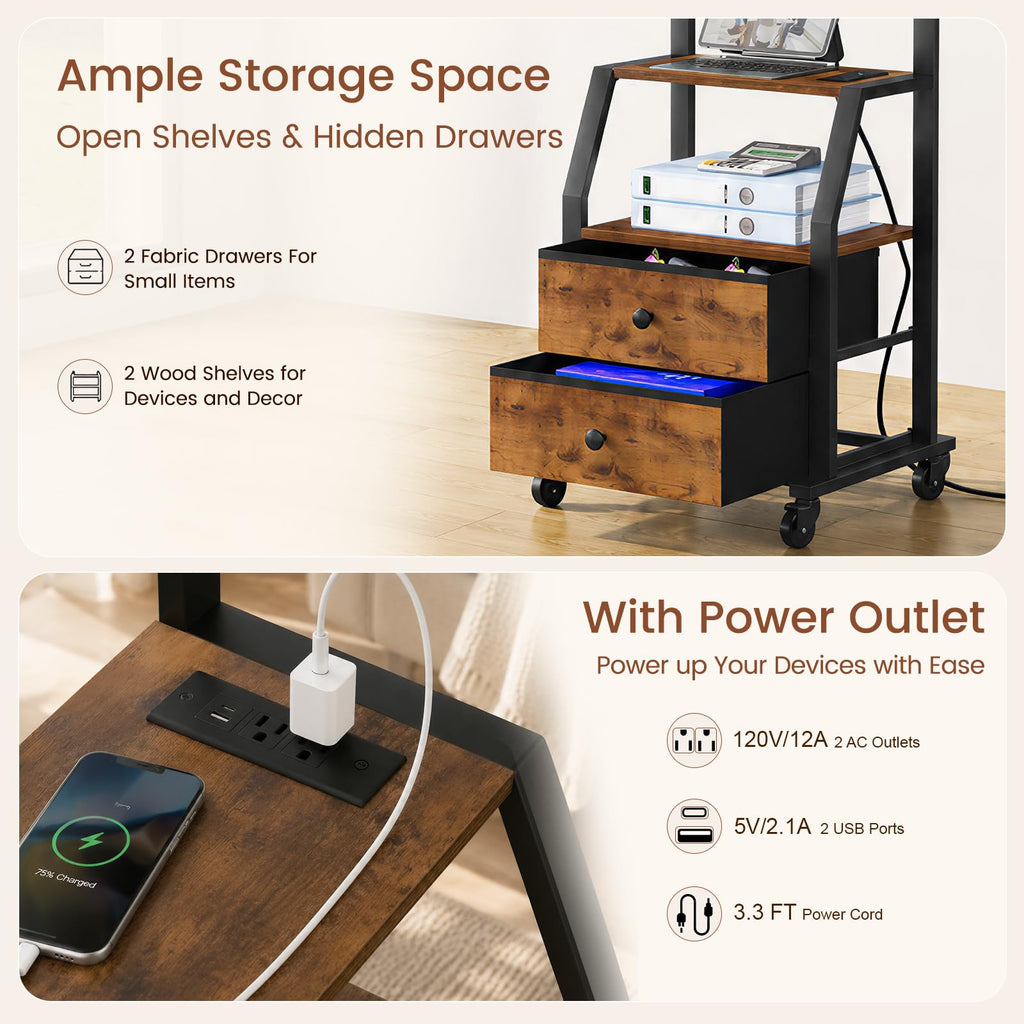 Rolling TV Stand for 32-55 Inch TVs S856