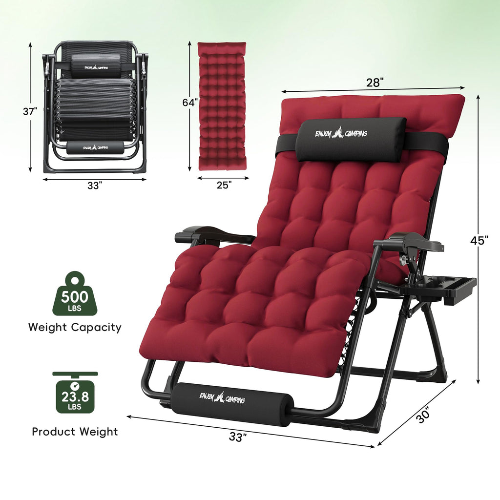 Oversized Folding Reclining Patio Lounge Chair G66806