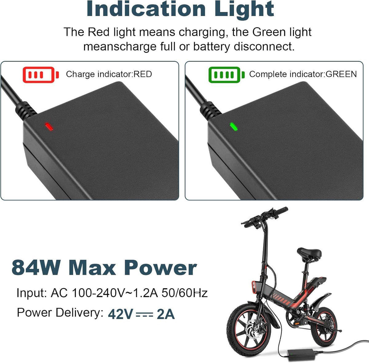 42V 2A Electric Scooter Charger with 7 Plugs Q62693