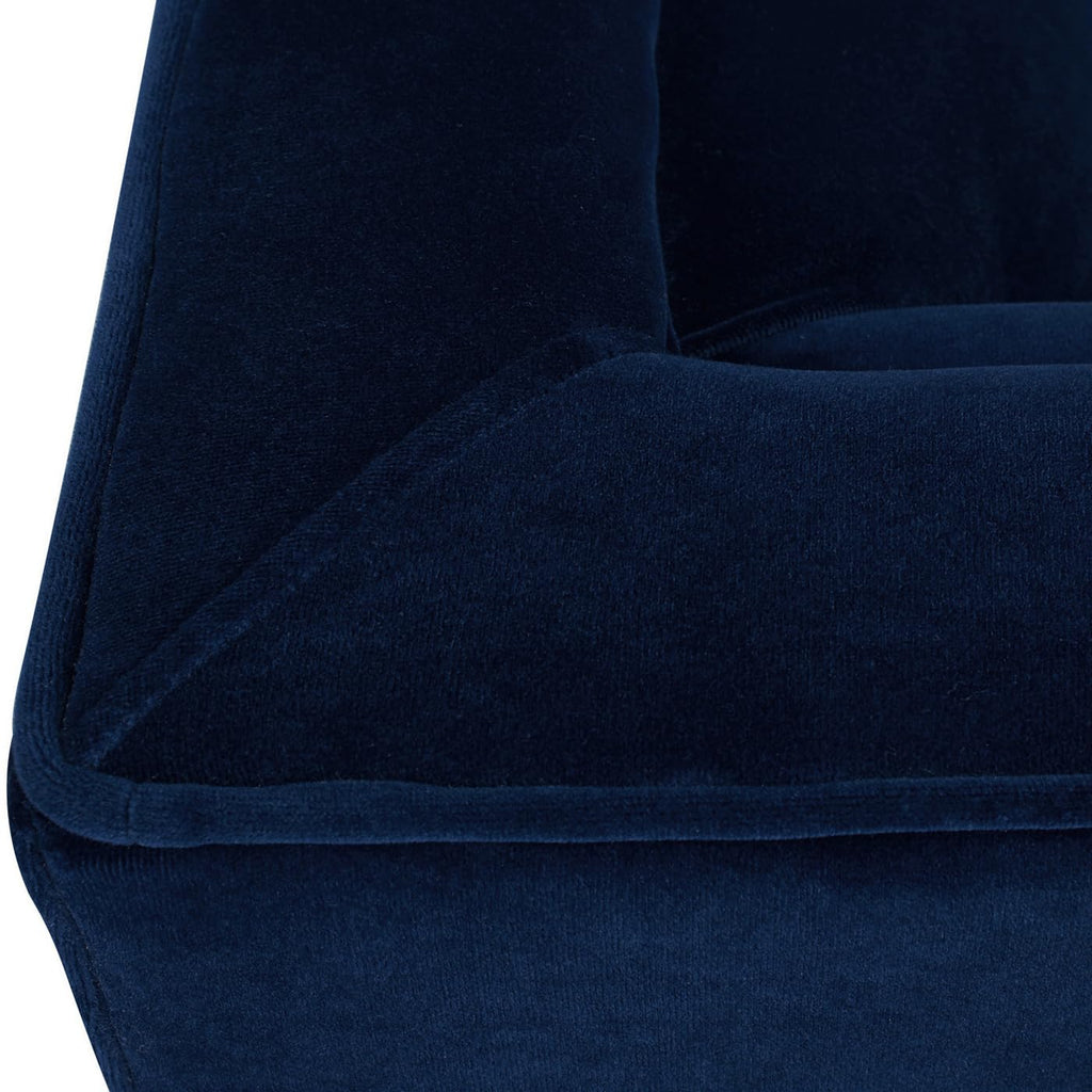 Navy Blue Velvet Tufted Sofa Y39699