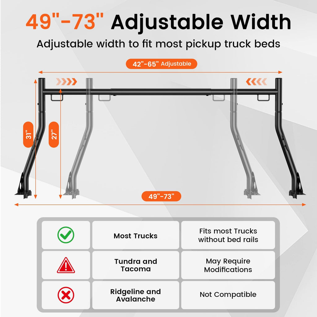 Truck Bed Ladder Racks, 800 lbs Capacity Z517