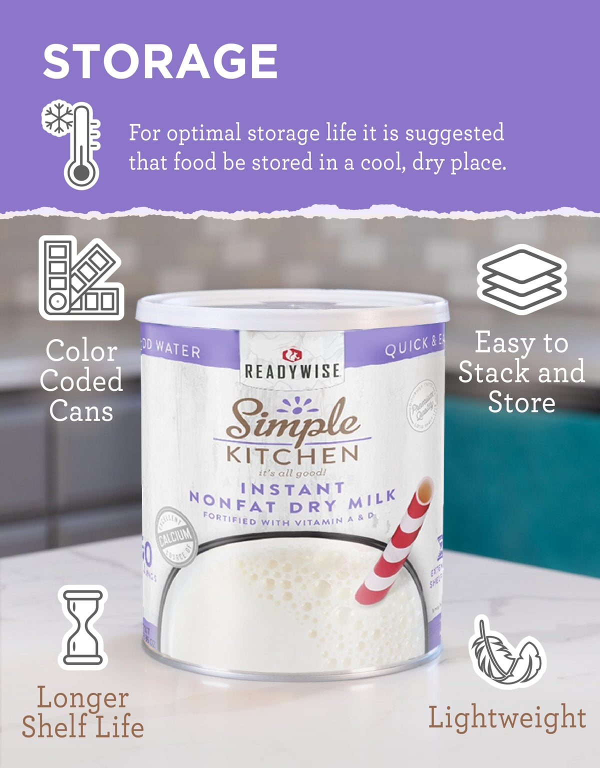Instant Nonfat Powdered Milk 50 Servings O827004