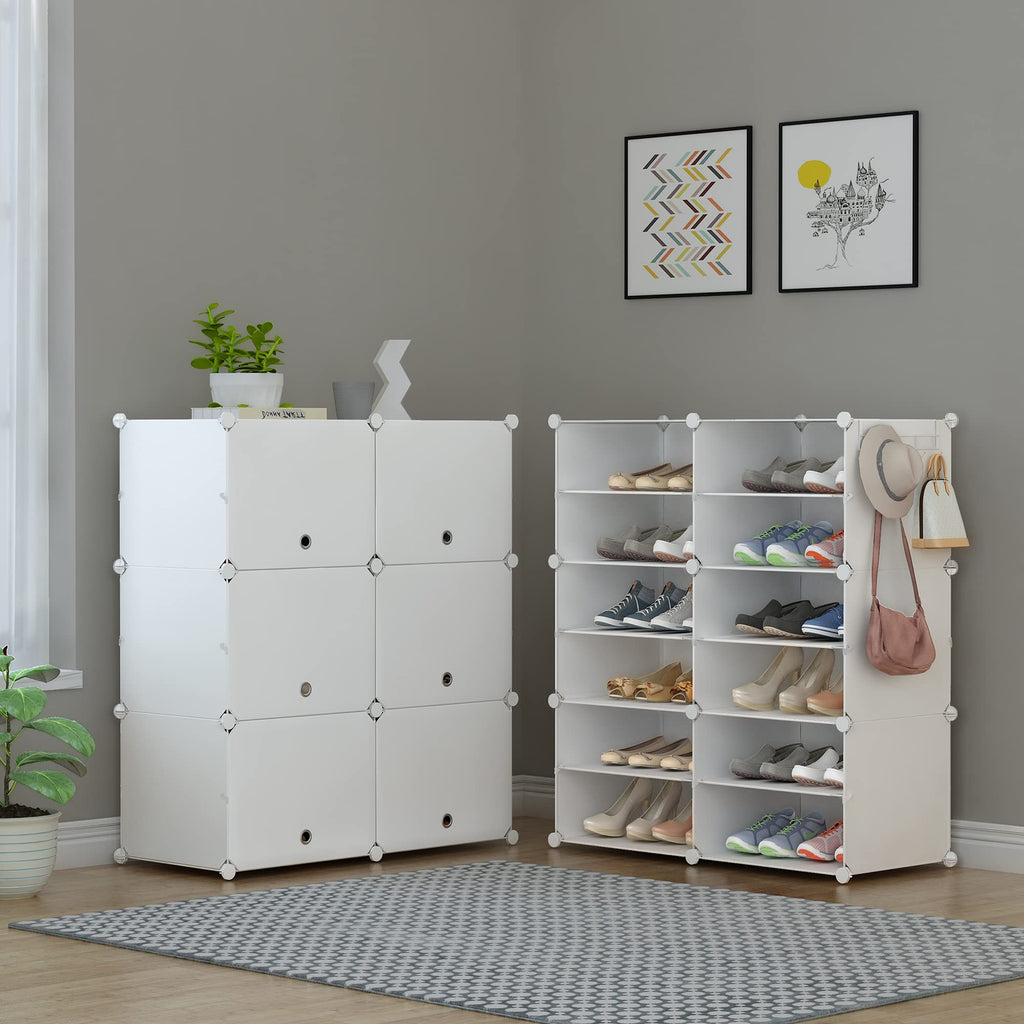 24 Pair Modular Shoe Rack Organizer H183874