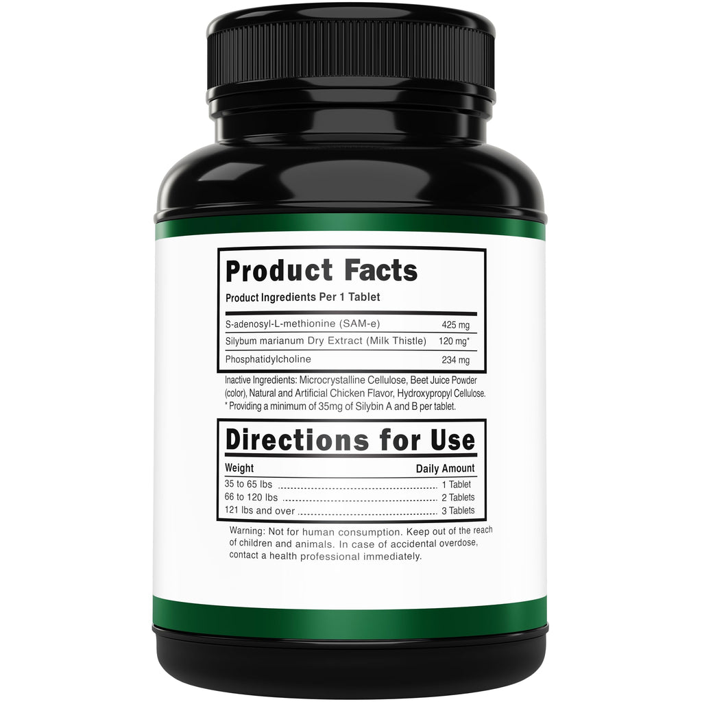 Liver Support Supplement for Large Dogs with Milk Thistle - 30 Chewable Tablets F129186