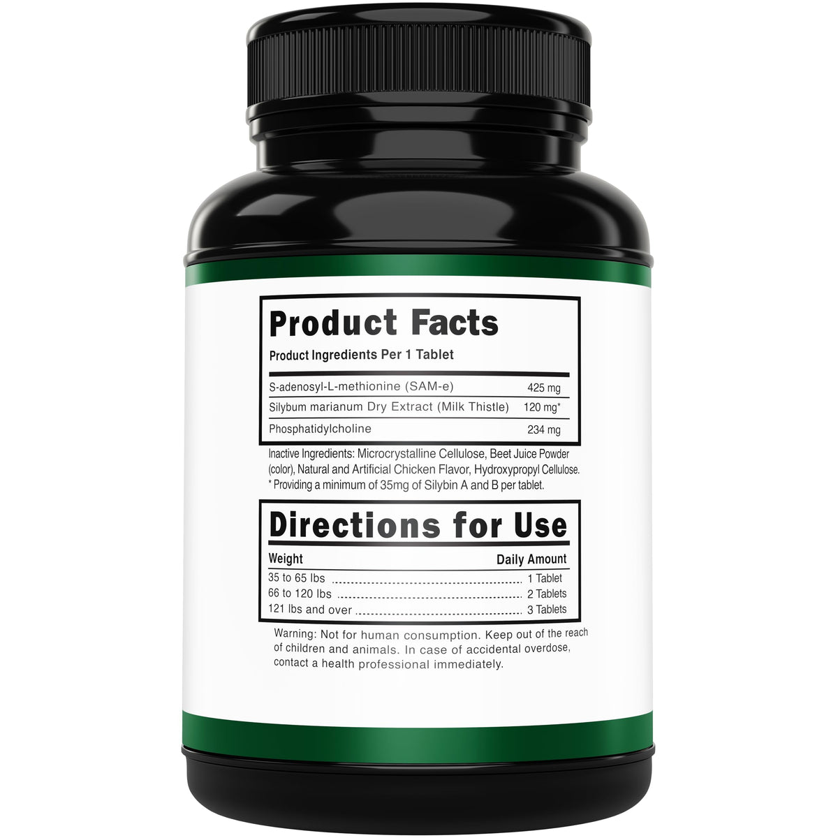 Liver Support Supplement for Large Dogs with Milk Thistle - 30 Chewable Tablets F129186