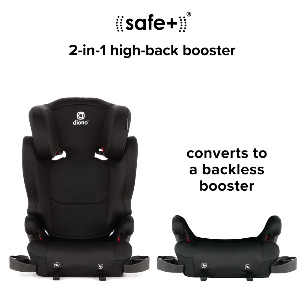 2-in-1 Belt Positioning Booster Seat, Black J62559