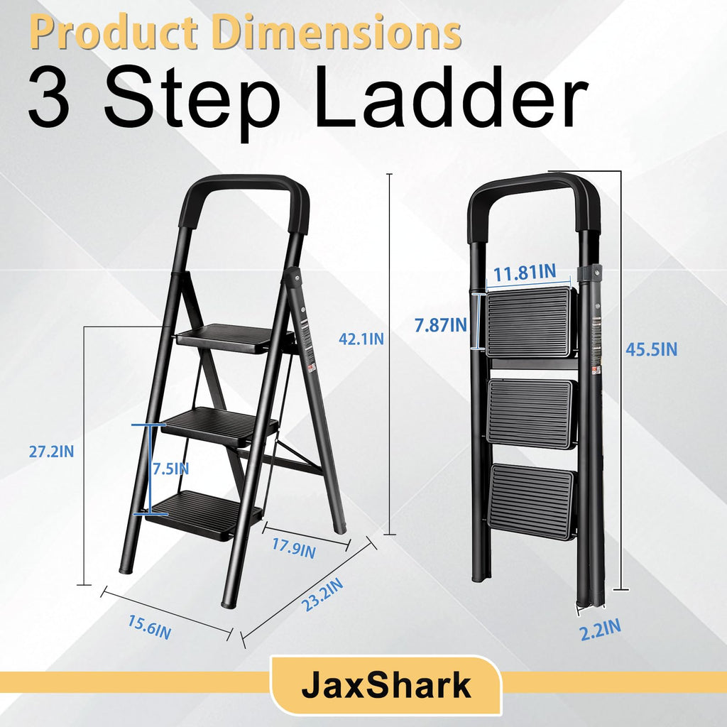 Folding Step Stool with Handrail D490