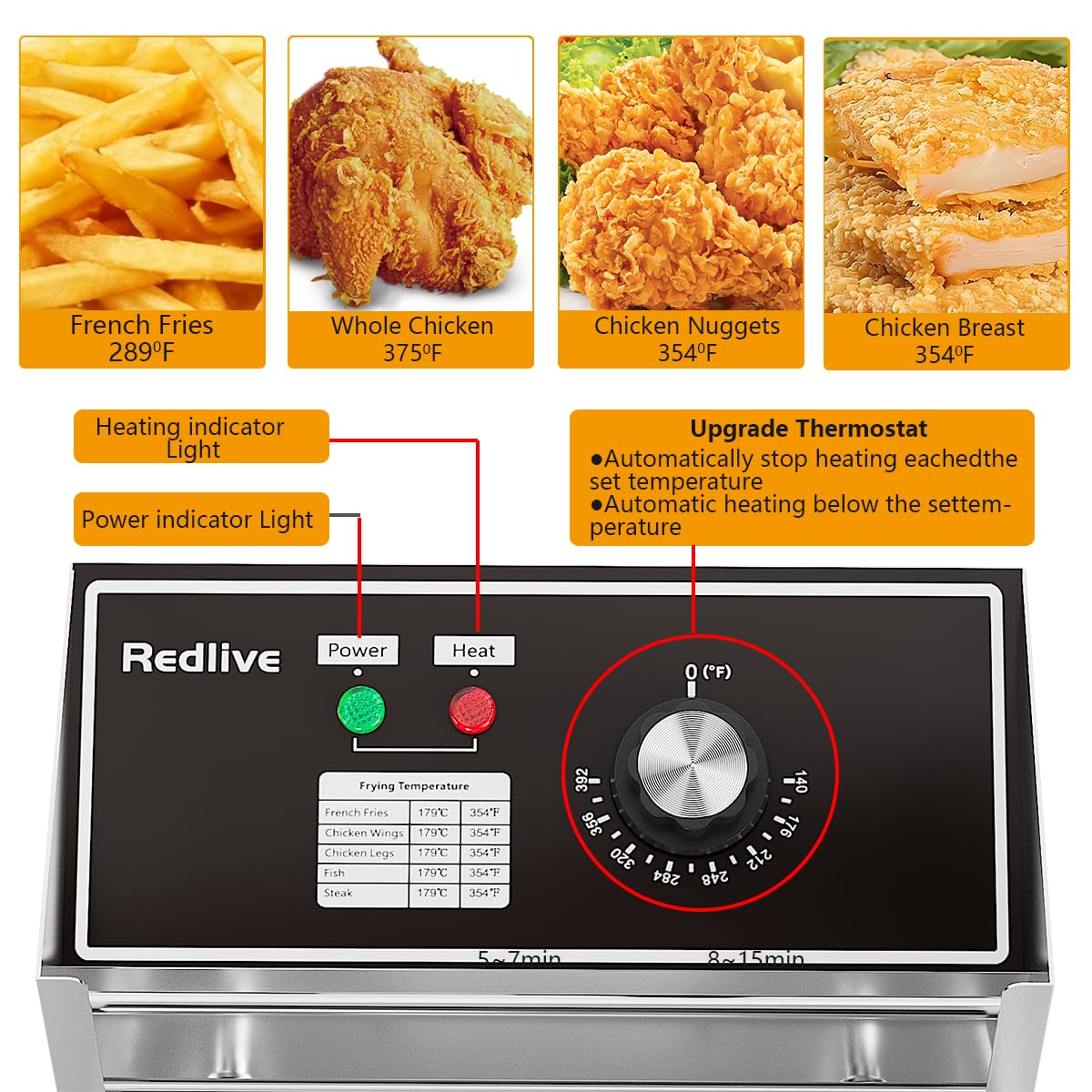Commercial Deep Fryer with Double Baskets S4665