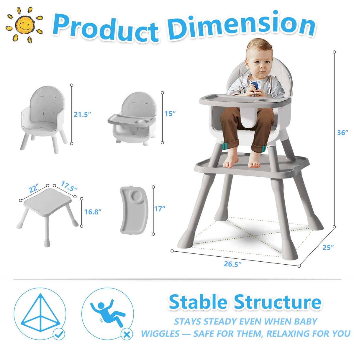 6 in 1 Baby High Chair A876322
