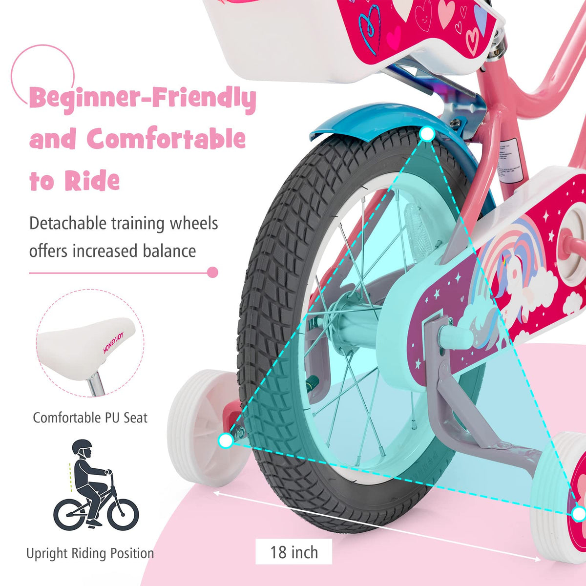 14 Inch Kids Bike with Training Wheels Q927331