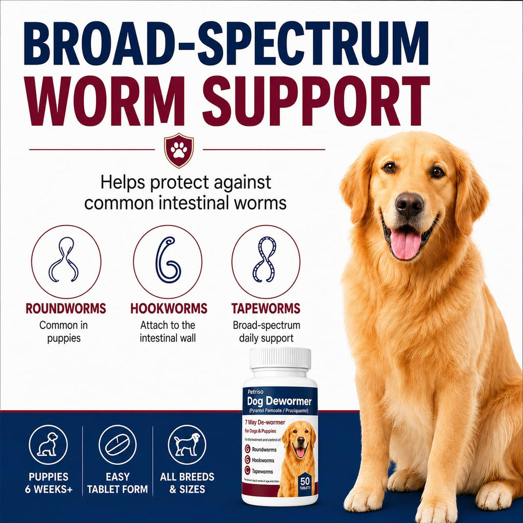 Dewormer for Dogs, 50 Tablets J7723