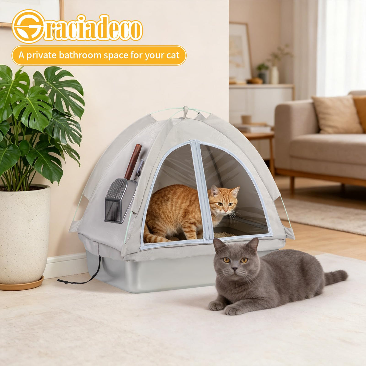 Stainless Steel Extra Large Enclosed Cat Litter Box K9029