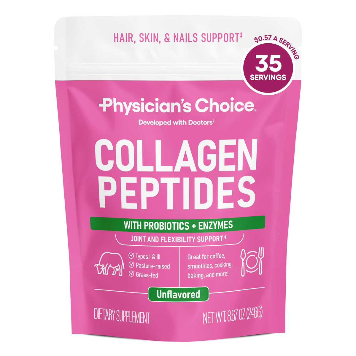 Collagen Peptides Protein Powder Grass Fed 35 Servings G279802