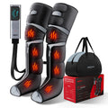 Black Leg Compression Massager with Heated Knee S4669