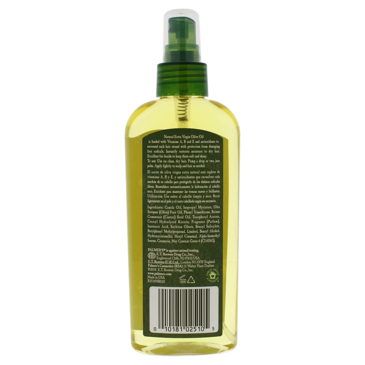 Hair Oil Spray Conditioner Olive Oil Formula 5.1 Oz Pack of 2 H289147