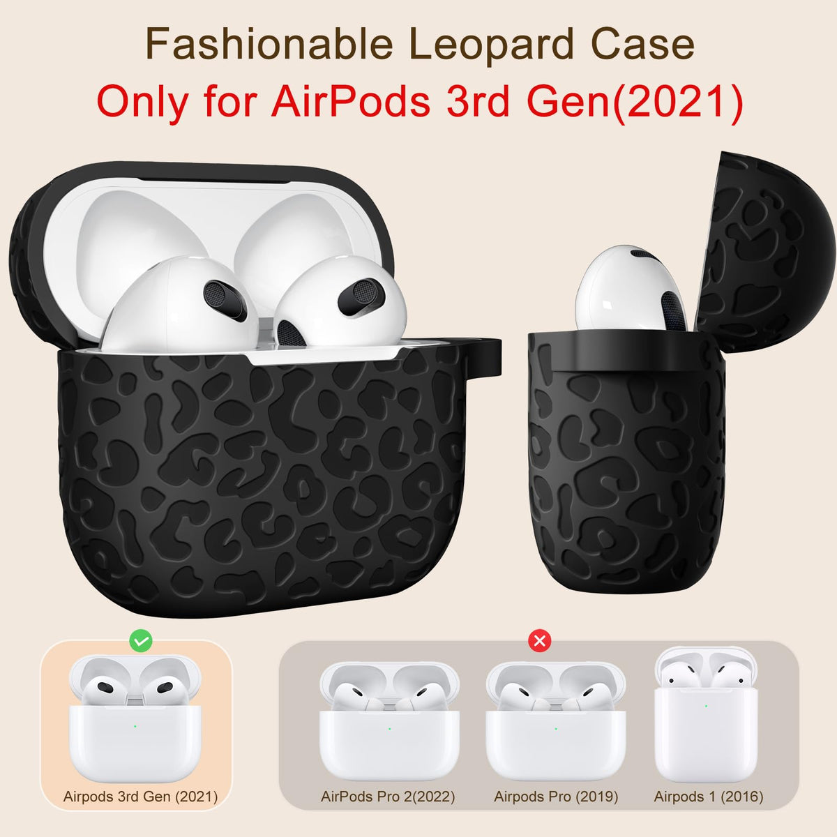 Black AirPod 3rd Generation Case with Keychain Q296