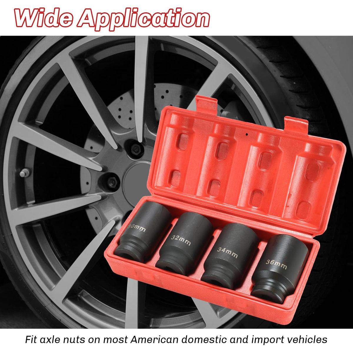 Heavy Duty Ball Joint Press and U Joint Removal Tool Kit & 1/2-Inch Drive Impact Socket Set F6020