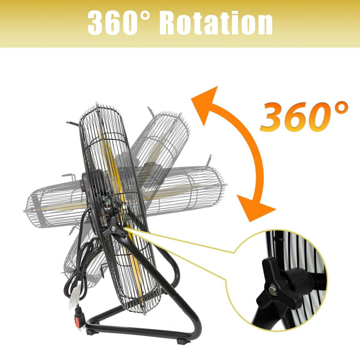 2 Pcs 20-inch 5300 CFM High Velocity Metal Floor Fan C6507
