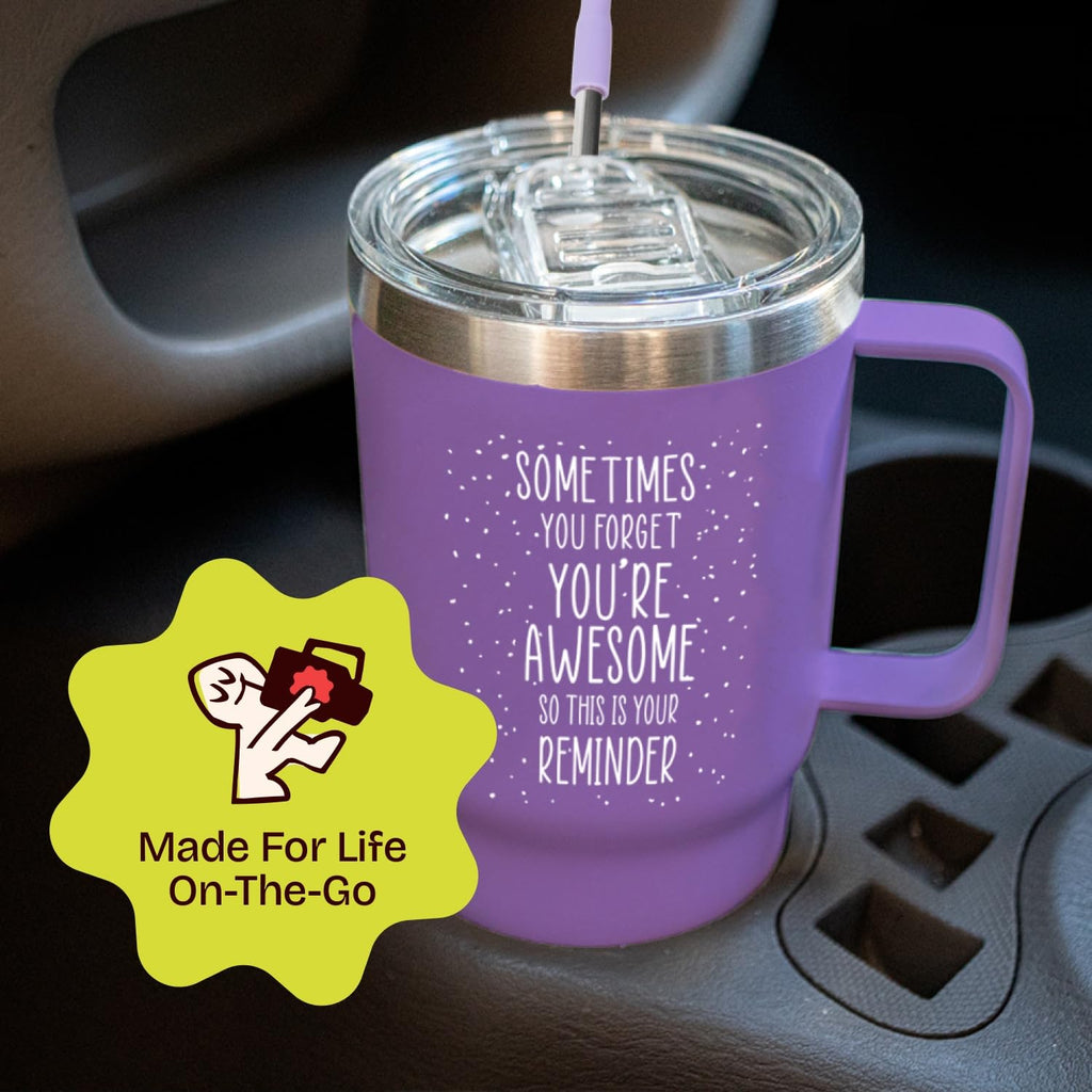 20 Ounce Vacuum Insulated Tumbler With Handle Purple X528
