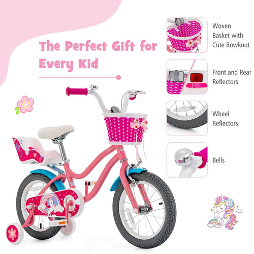 14 Inch Kids Bike with Training Wheels Q927331