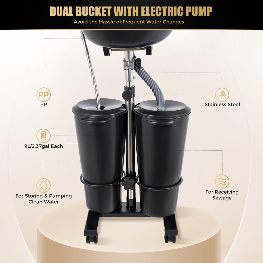Portable Standing Shampoo Bowl with Drain Hose U141