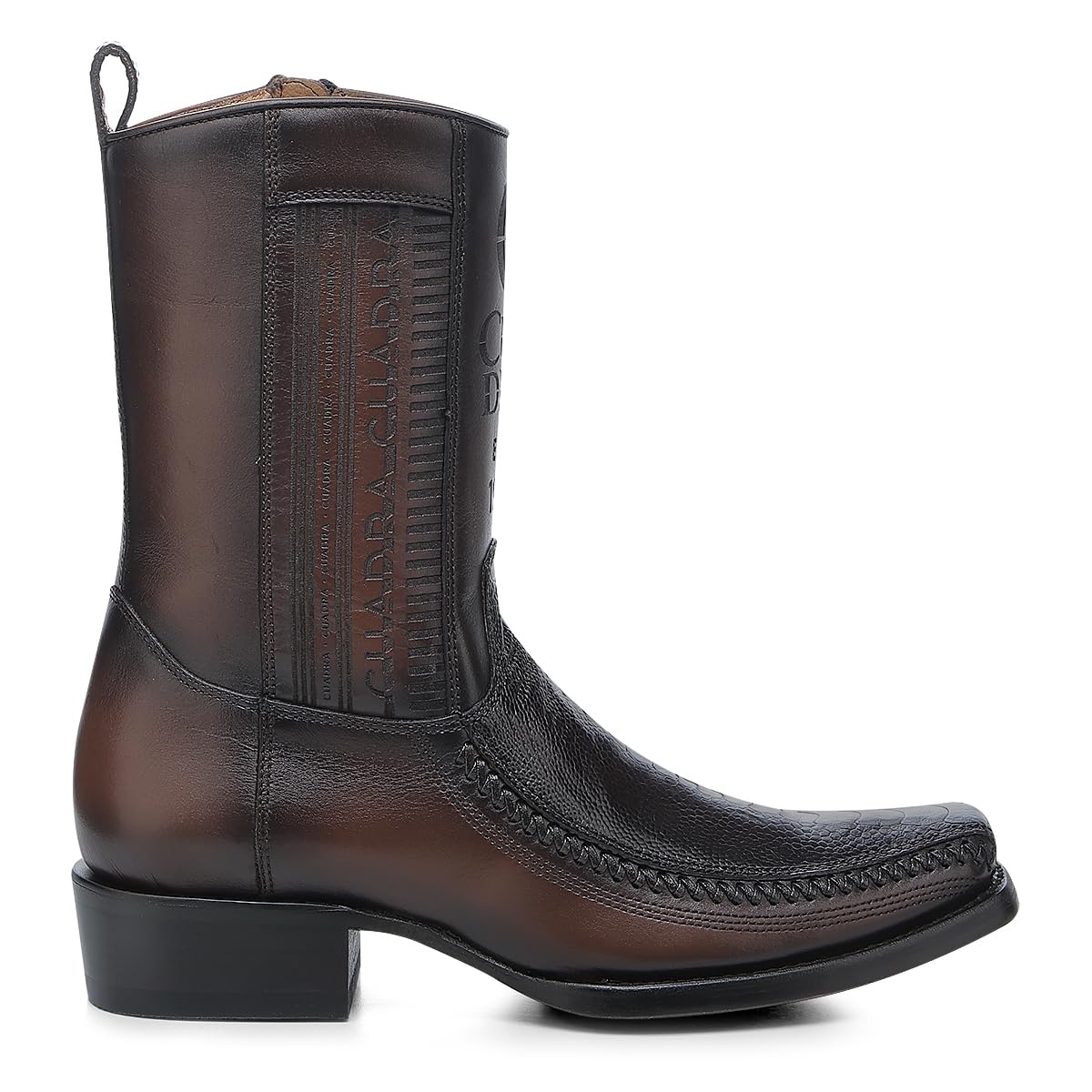 Brown Ostrich Leg Leather Cowboy Boots O140722