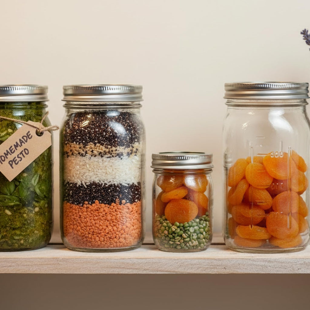 Wide Mouth Mason Jars 32 oz 12Pcs with Airtight Lids V2239