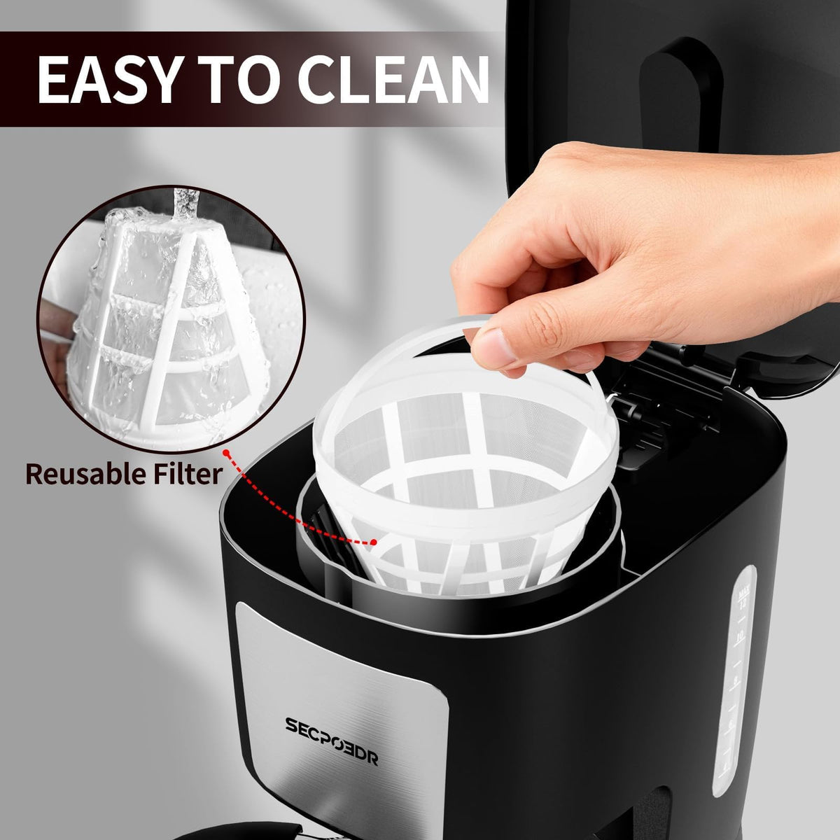 12 Cup Programmable Coffee Maker with Reusable Filter Q9794