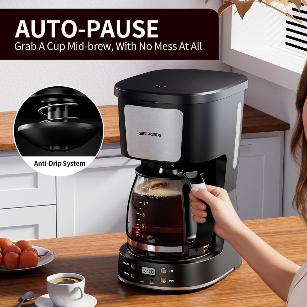 12 Cup Programmable Coffee Maker with Reusable Filter Q9794