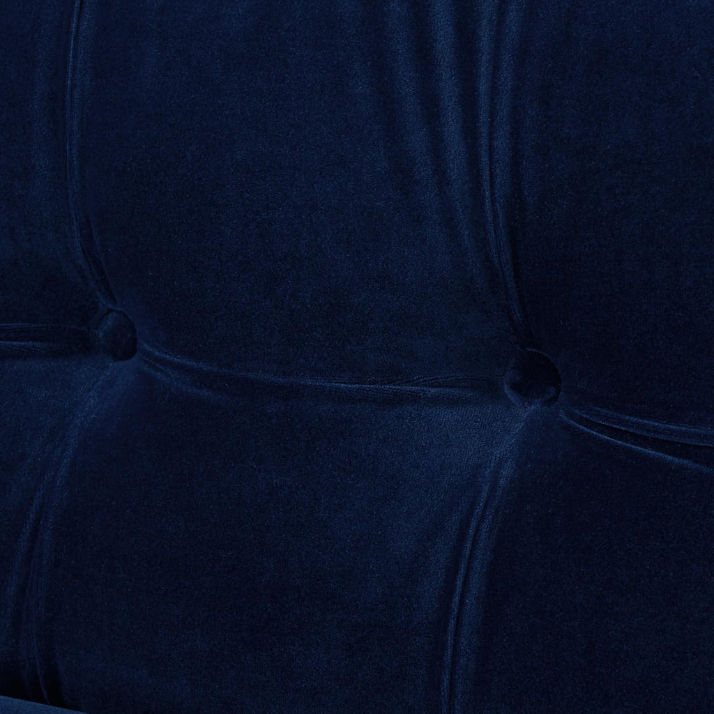 Navy Blue Velvet Tufted Sofa Y39699