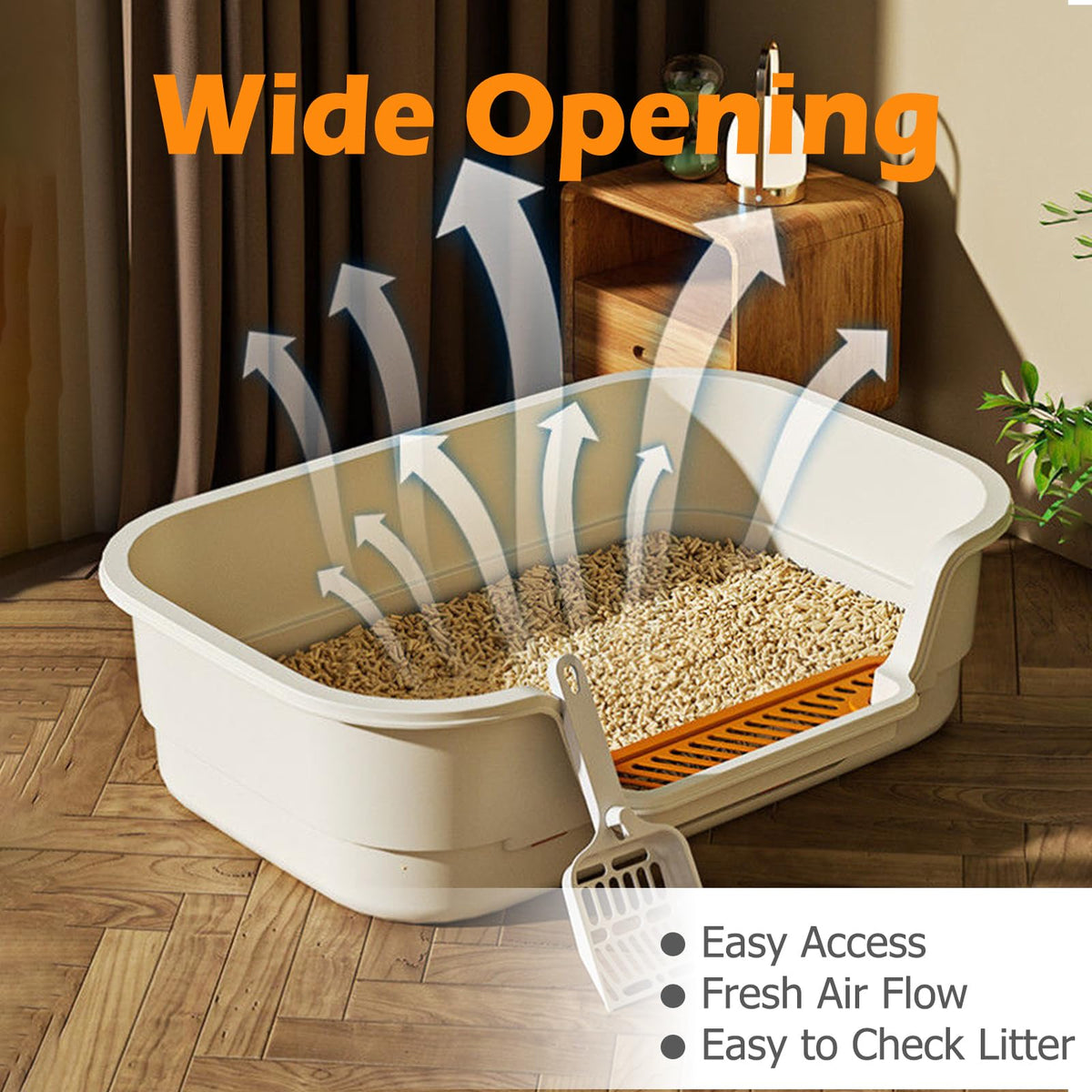 Large High Sides Low Entry Cat Litter Box X1720