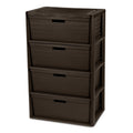 Brown 4-Drawer Storage Tower with Bins P566926