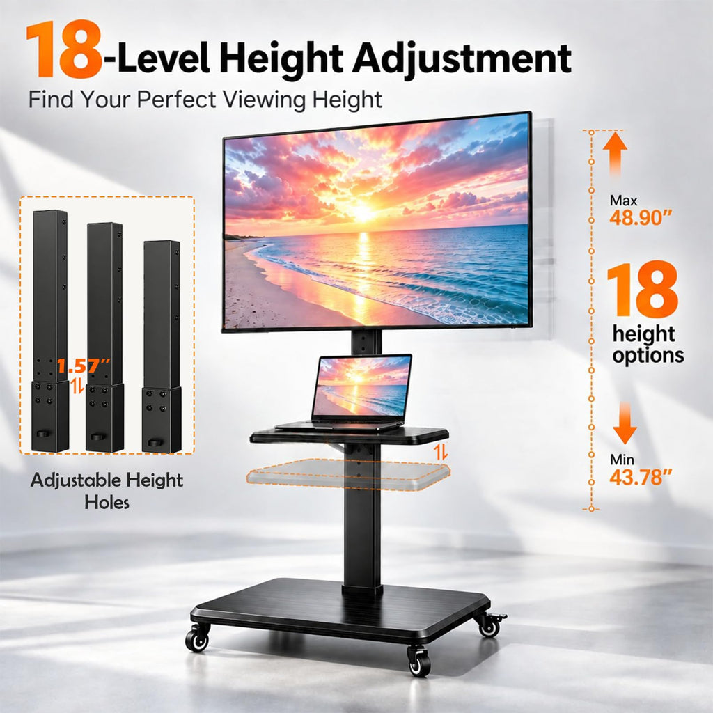 Rolling TV Stand with Wheels for 30-75 Inch TVs Z10459