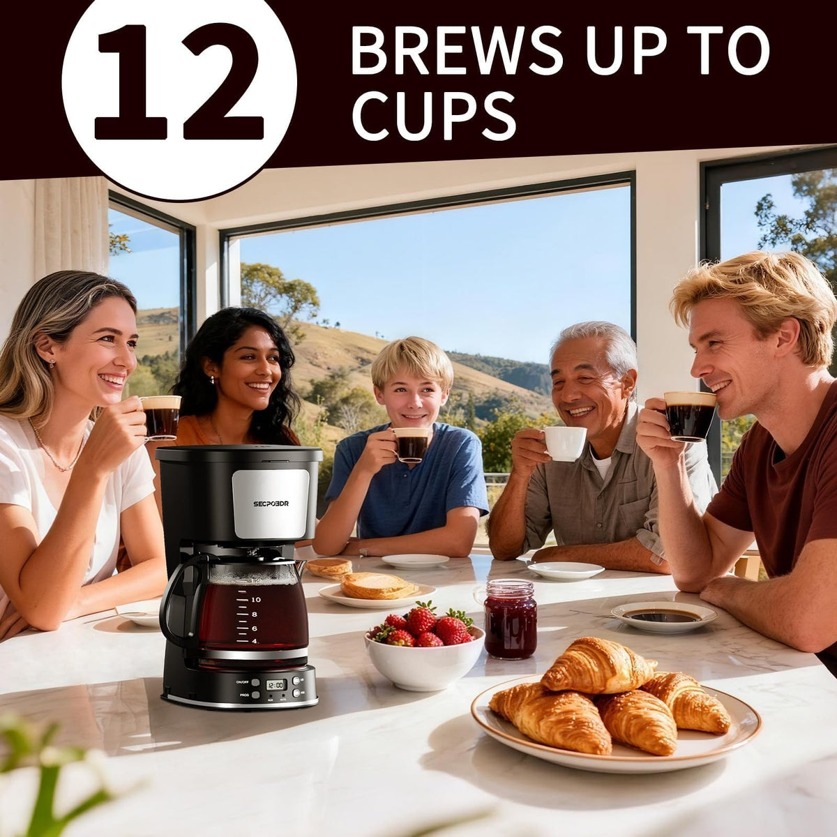 12 Cup Programmable Coffee Maker with Reusable Filter Q9794