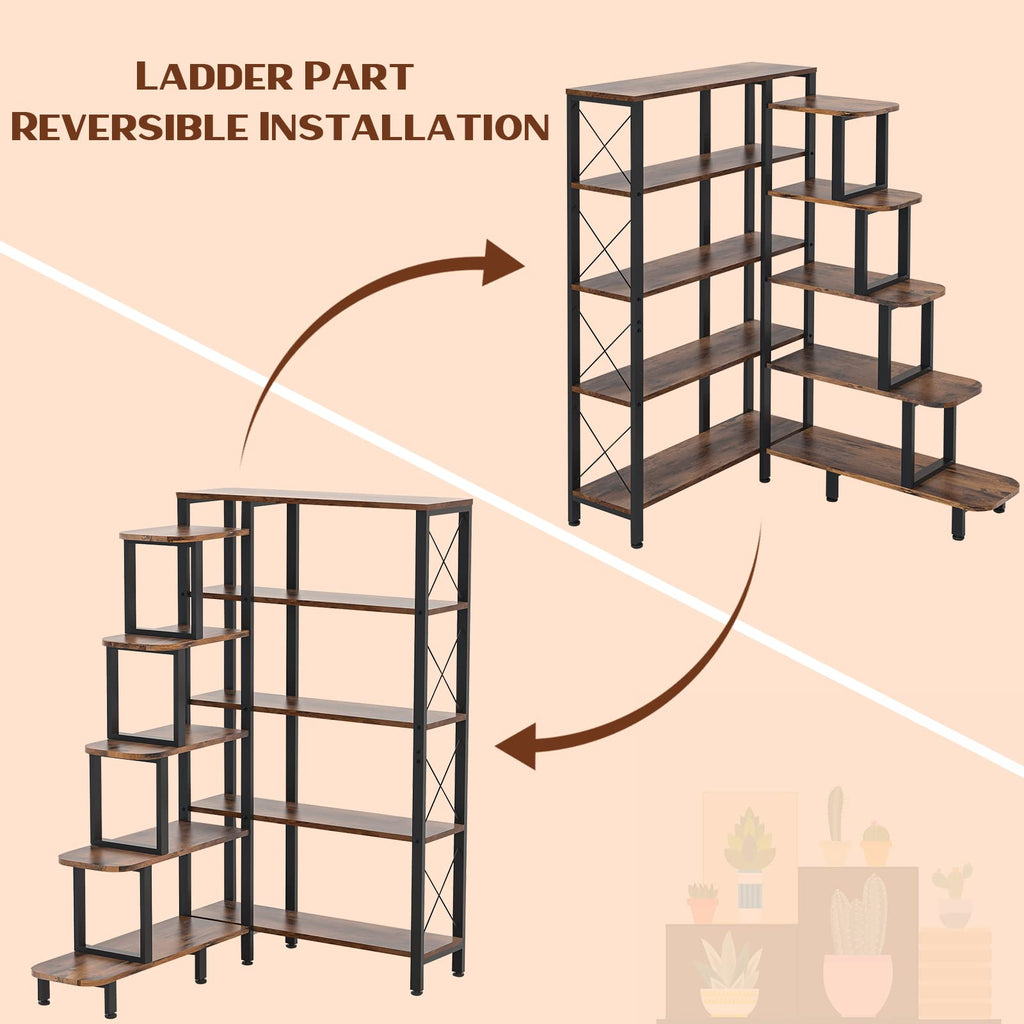 Large Reversible 5 Tier Corner Bookshelf F145983