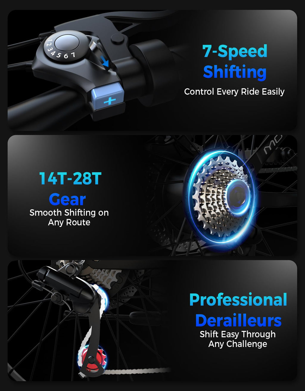 7-Speed 26" Tire Electric Bike M112